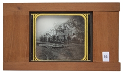 Civil War Magic Lantern Slide Showing Burial of the Dead at Fredericksburg